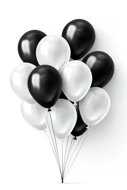 Black and white balloons bundle