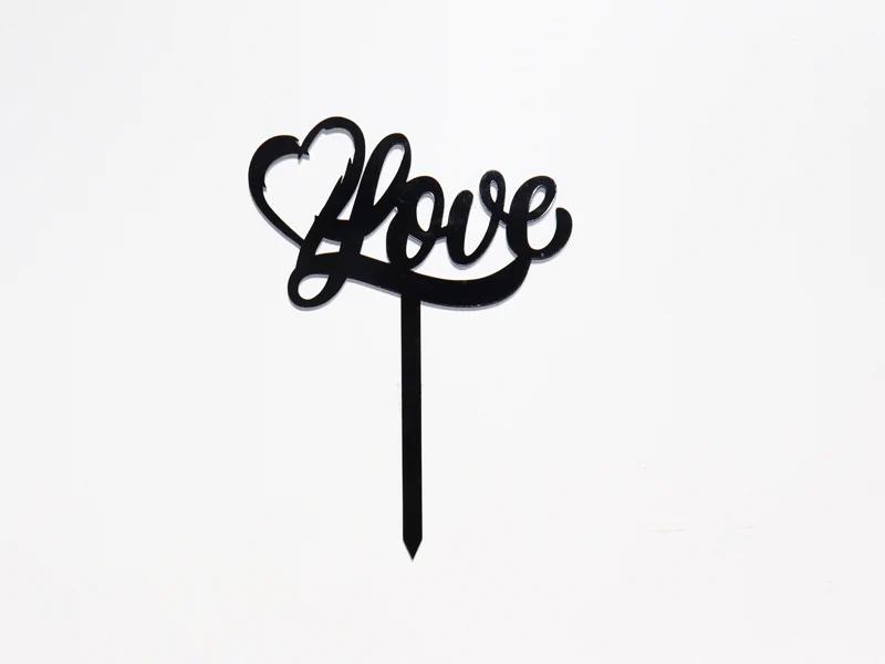 🖤 Love Script – Cake Topper Decoration