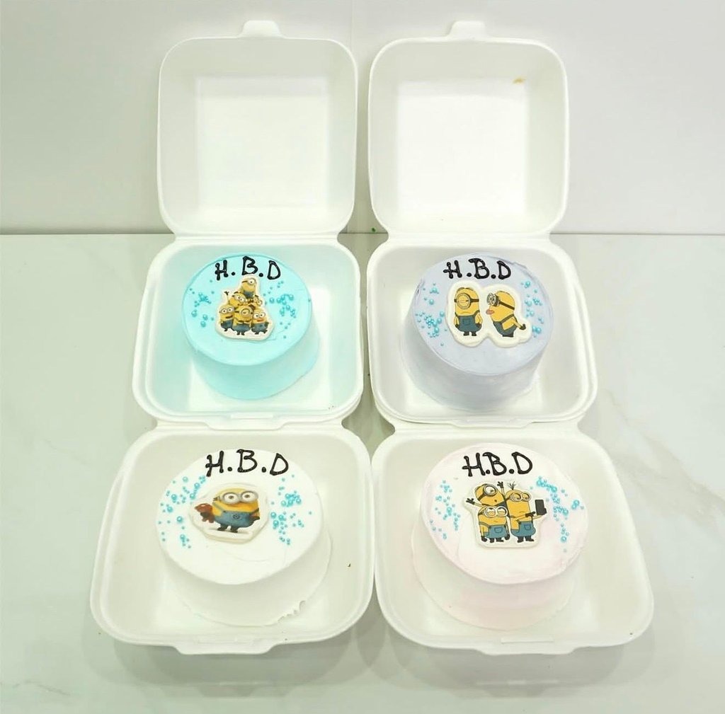 🍌 Minions Mini Bento Cake Set 4 – Happy Birthday