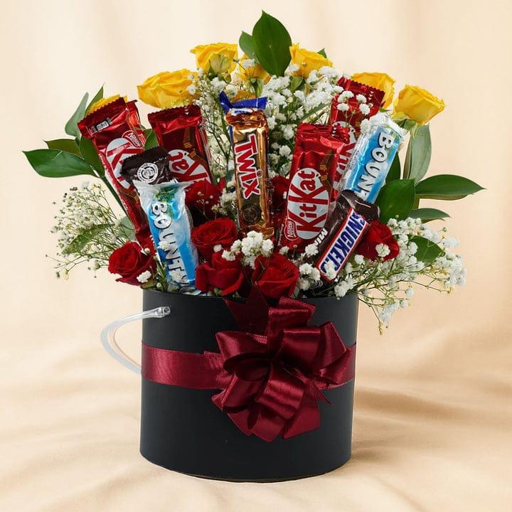 🍫 Candy Bar & Yellow Rose Hatbox