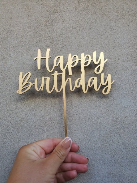 🎉 Wooden Happy Birthday Topper