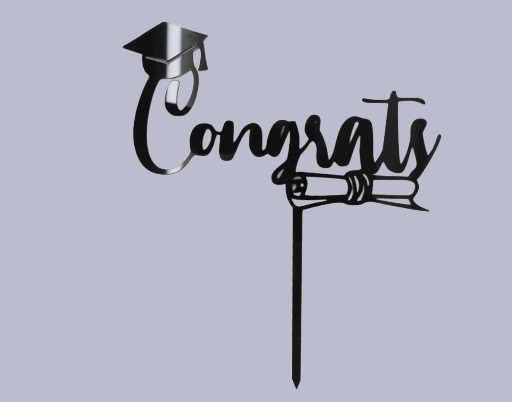 🎓 Congrats Topper with Cap & Diploma