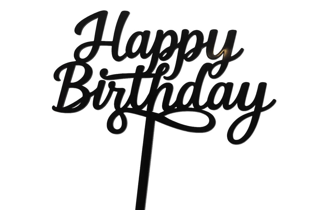 🎉 Golden Whimsy – Birthday Cake Topper